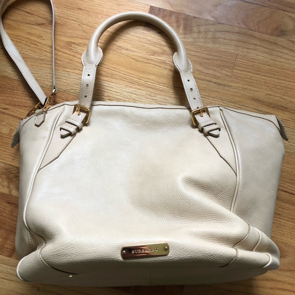 Burberry leather diaper bag